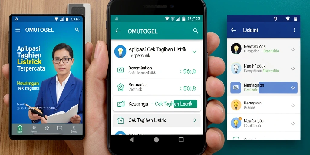 Antarmuka aplikasi Cek Tagihan Listrik OMUTOGEL yang user-friendly.