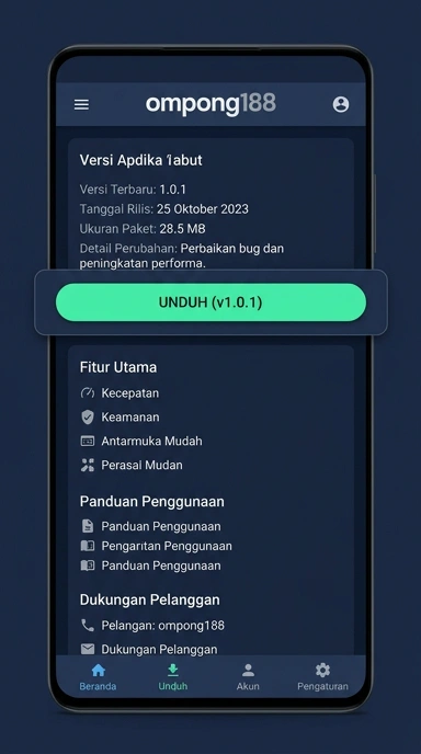 Tampilan halaman APK ompong188